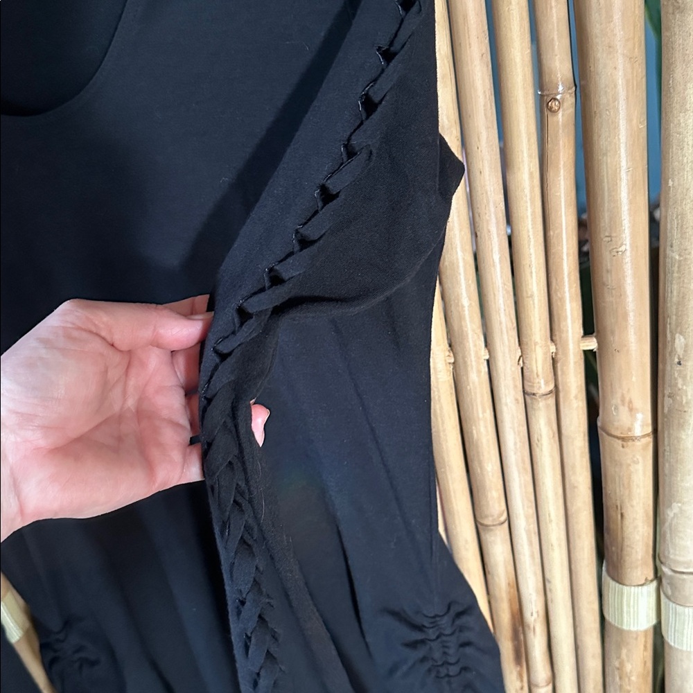 Slit Weave Bamboo Cinch Dress - Picture 6 of 9